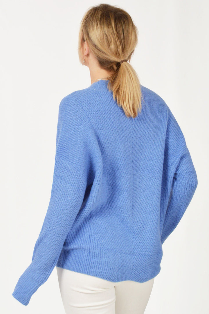 Soft Ribbed V Neck Jumper