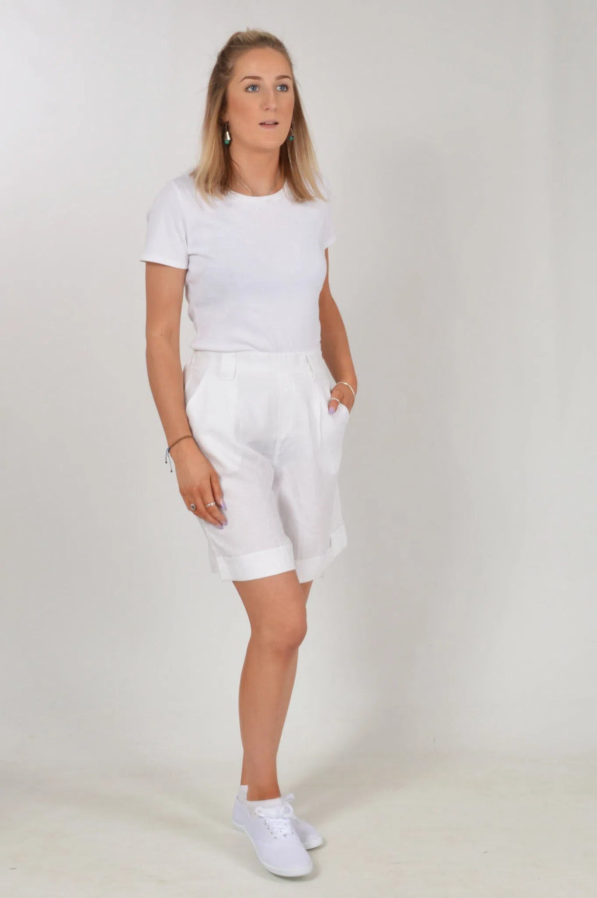 Wide Leg Linen Shorts