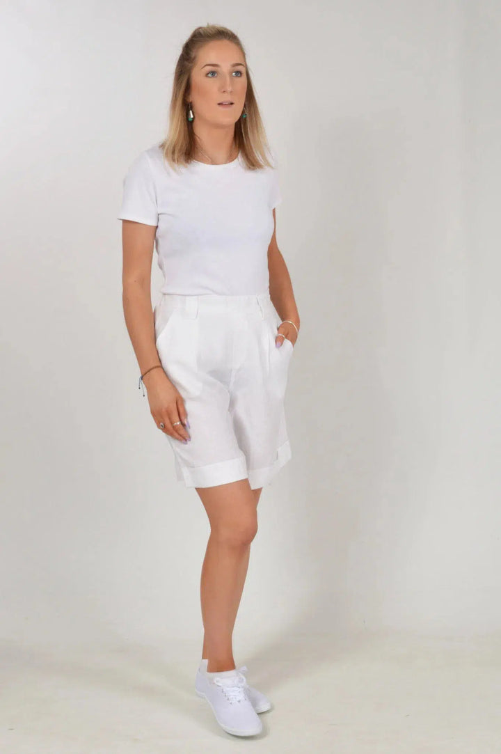 Wide Leg Linen Shorts