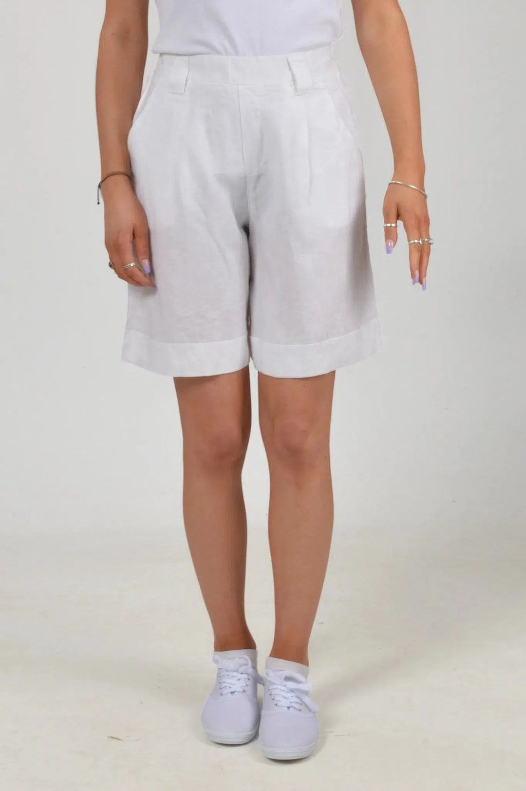 Wide Leg Linen Shorts