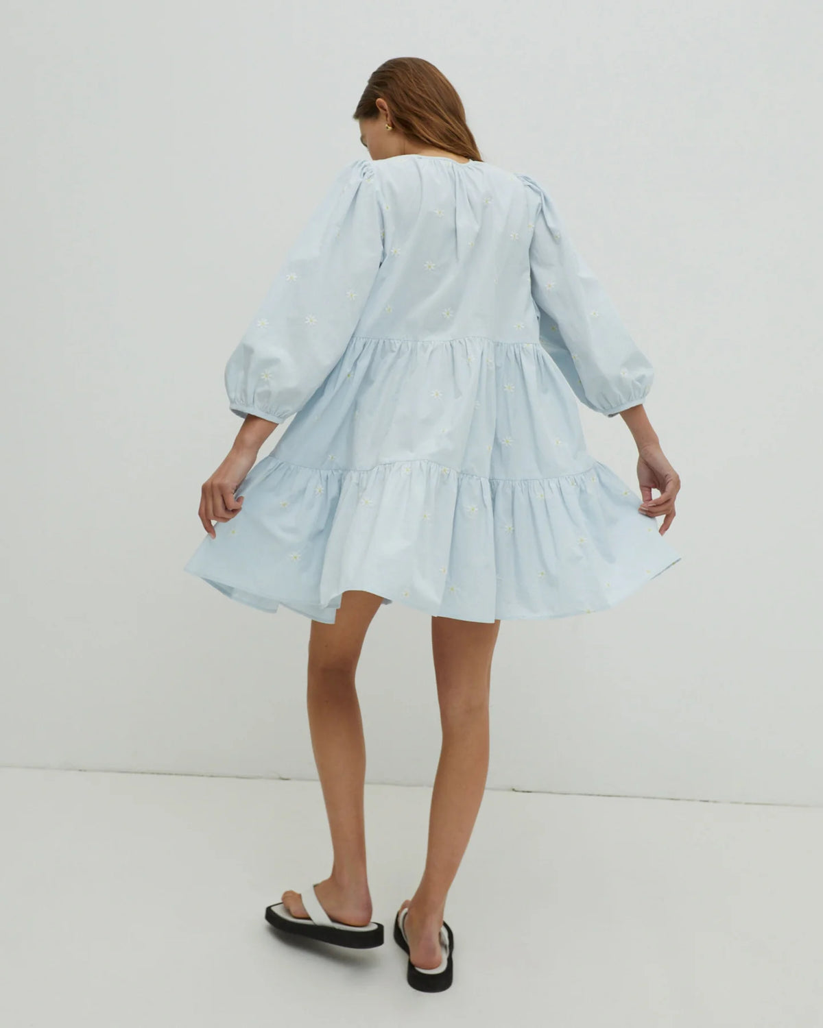 Edited Daisy Embroidered Tiered Dress