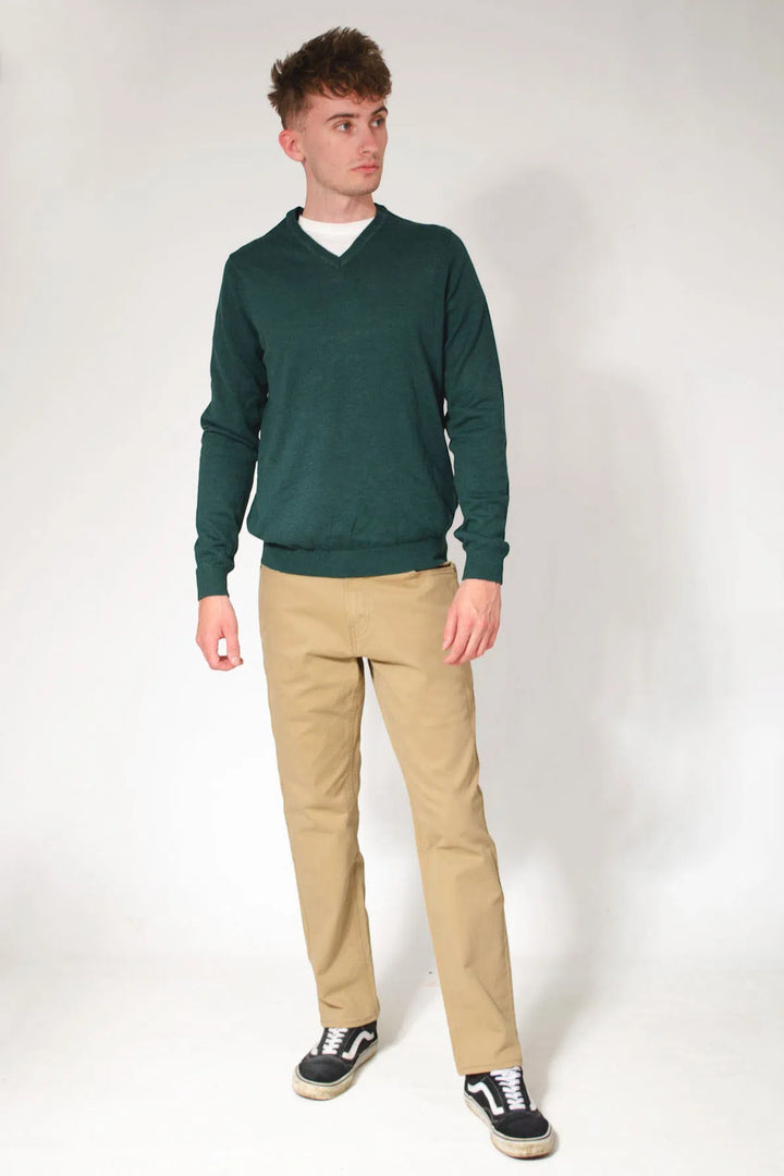 Fine Knit V Neck Jumper