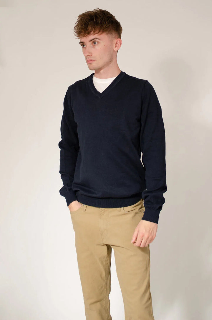 Fine Knit V Neck Jumper