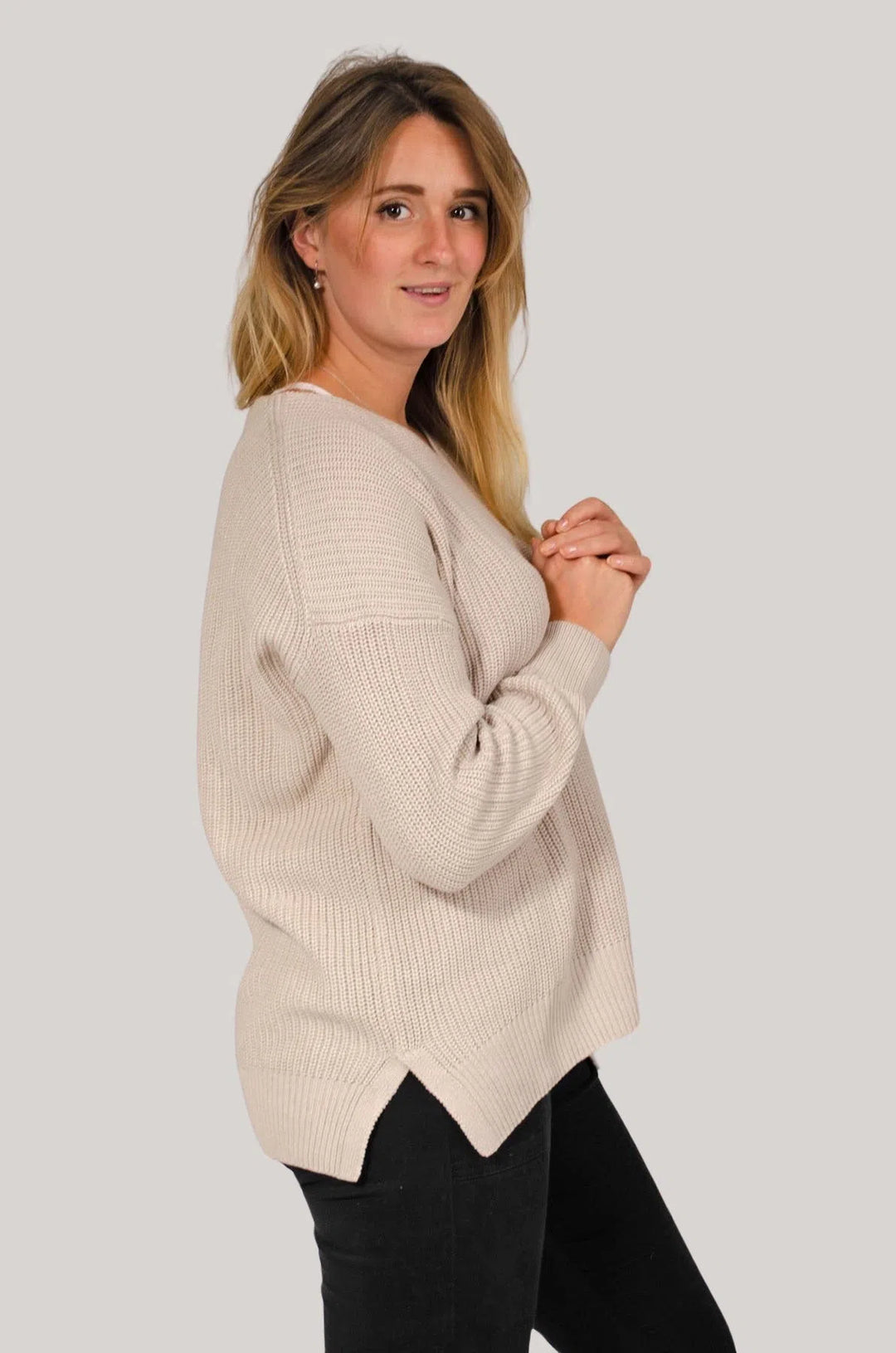 Chunky Oversize V Neck Jumper