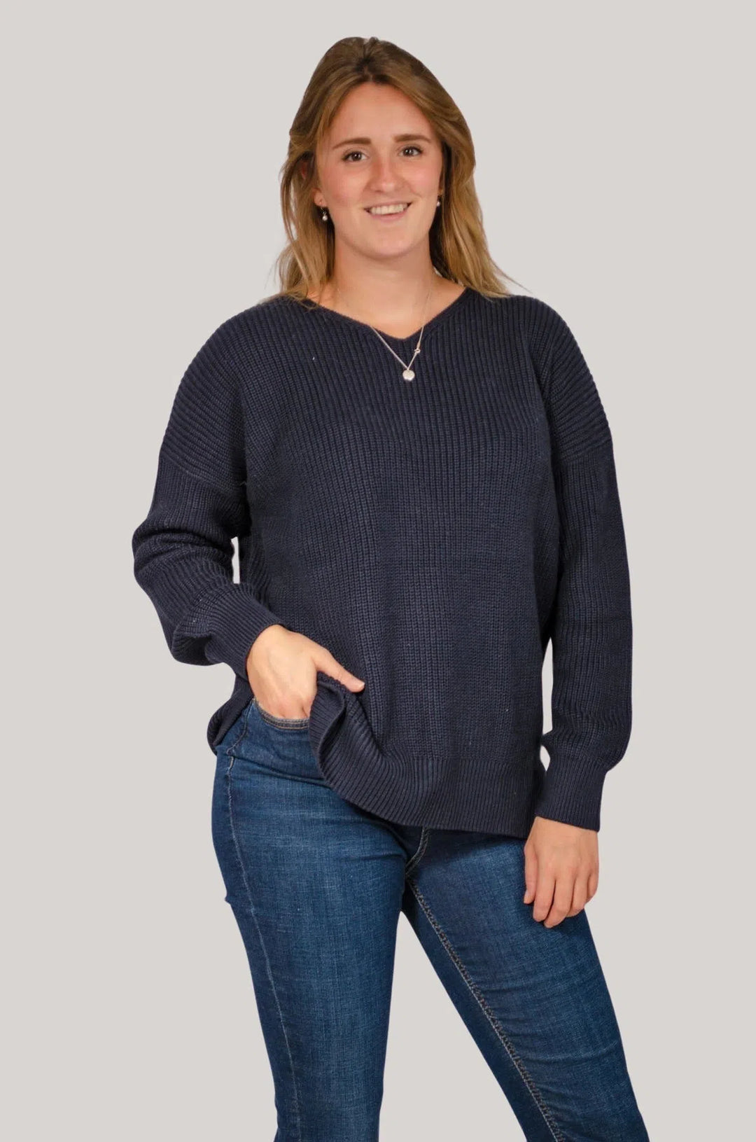 Chunky Oversize V Neck Jumper