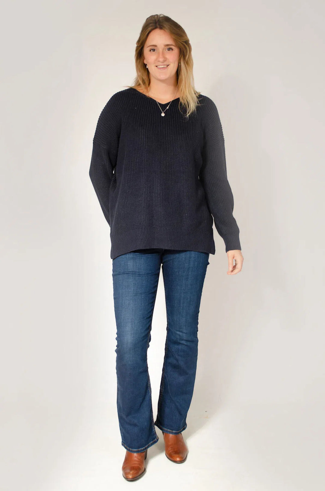 Chunky Oversize V Neck Jumper