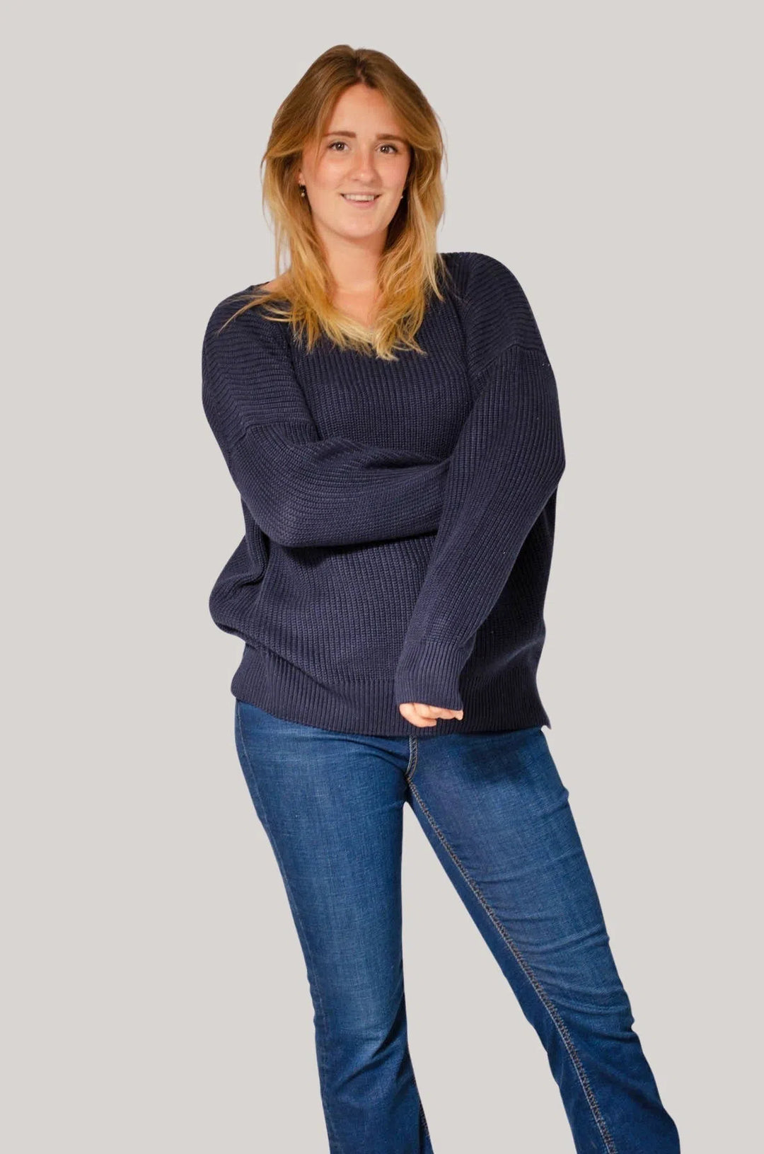 Chunky Oversize V Neck Jumper