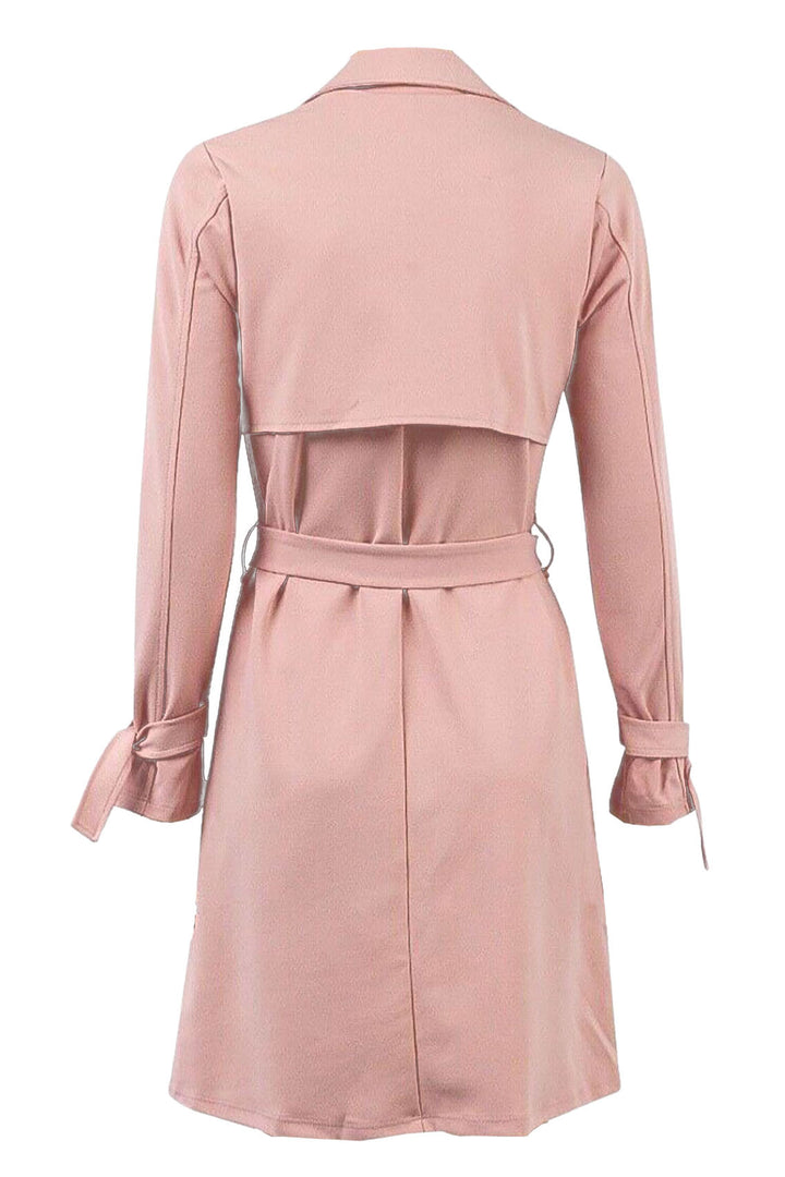 Pink Tie Belt Coat