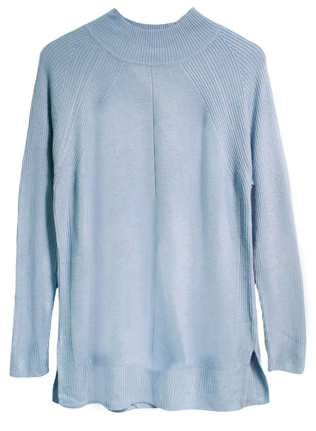 Ribbed Stand Neck Swing Jumper