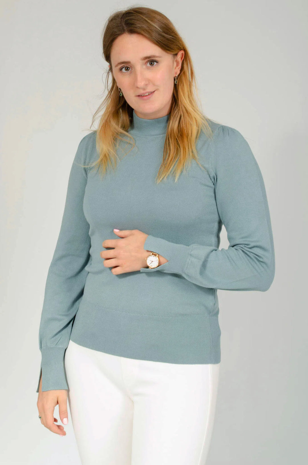 High Neck Puff Sleeve Jumper