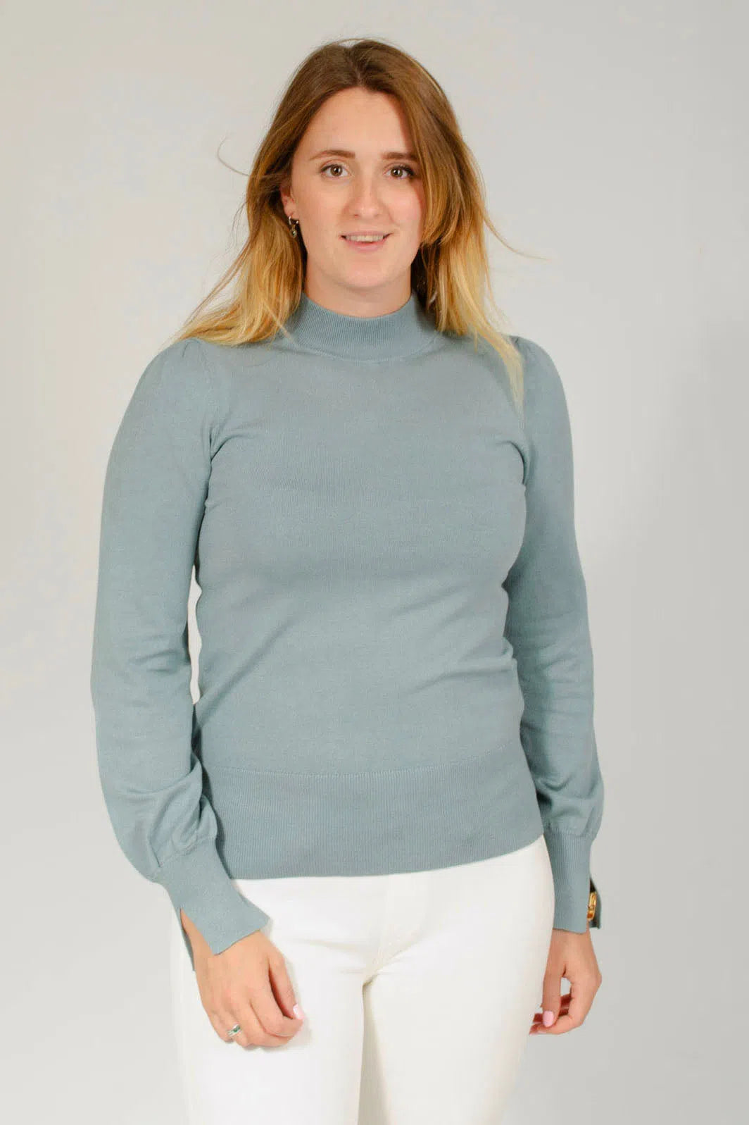 High Neck Puff Sleeve Jumper