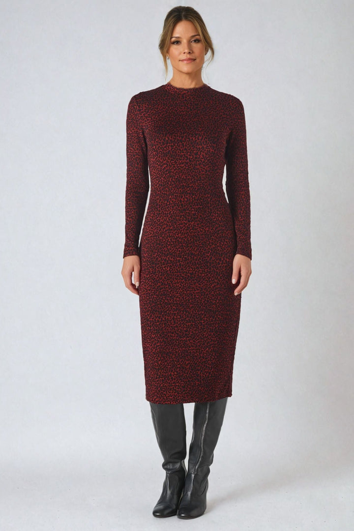 Animal Jacquard Jersey Midi Dress