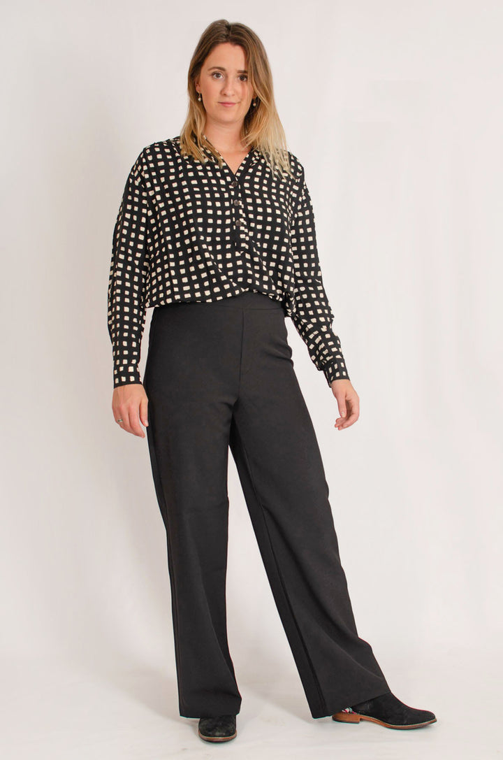 High Waist Wide Leg Smart Trousers