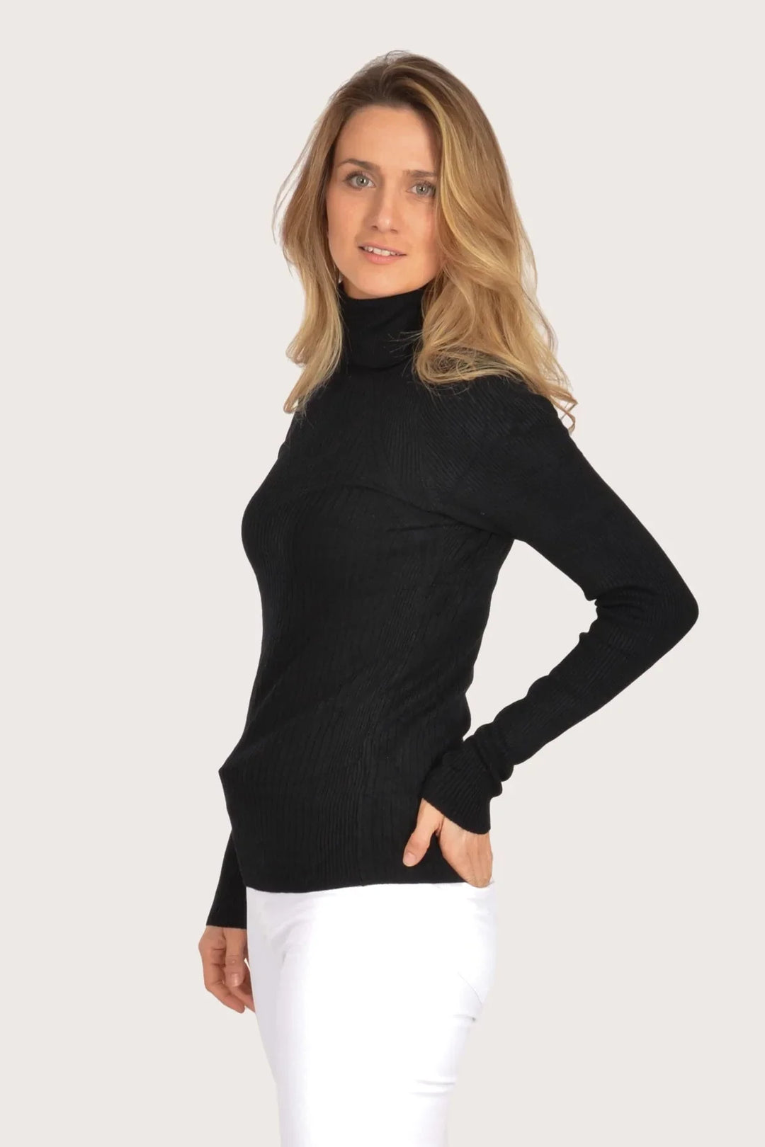 Ribbed Polo Neck Top Secret Label