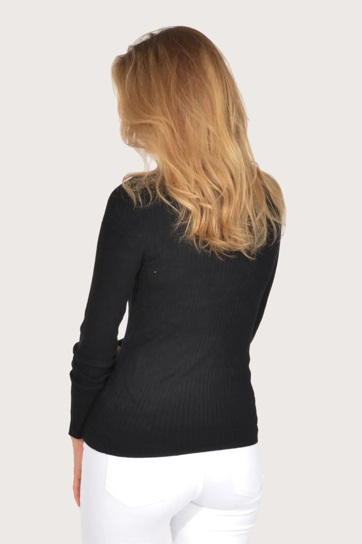 Secret Label Ribbed Polo Neck Top