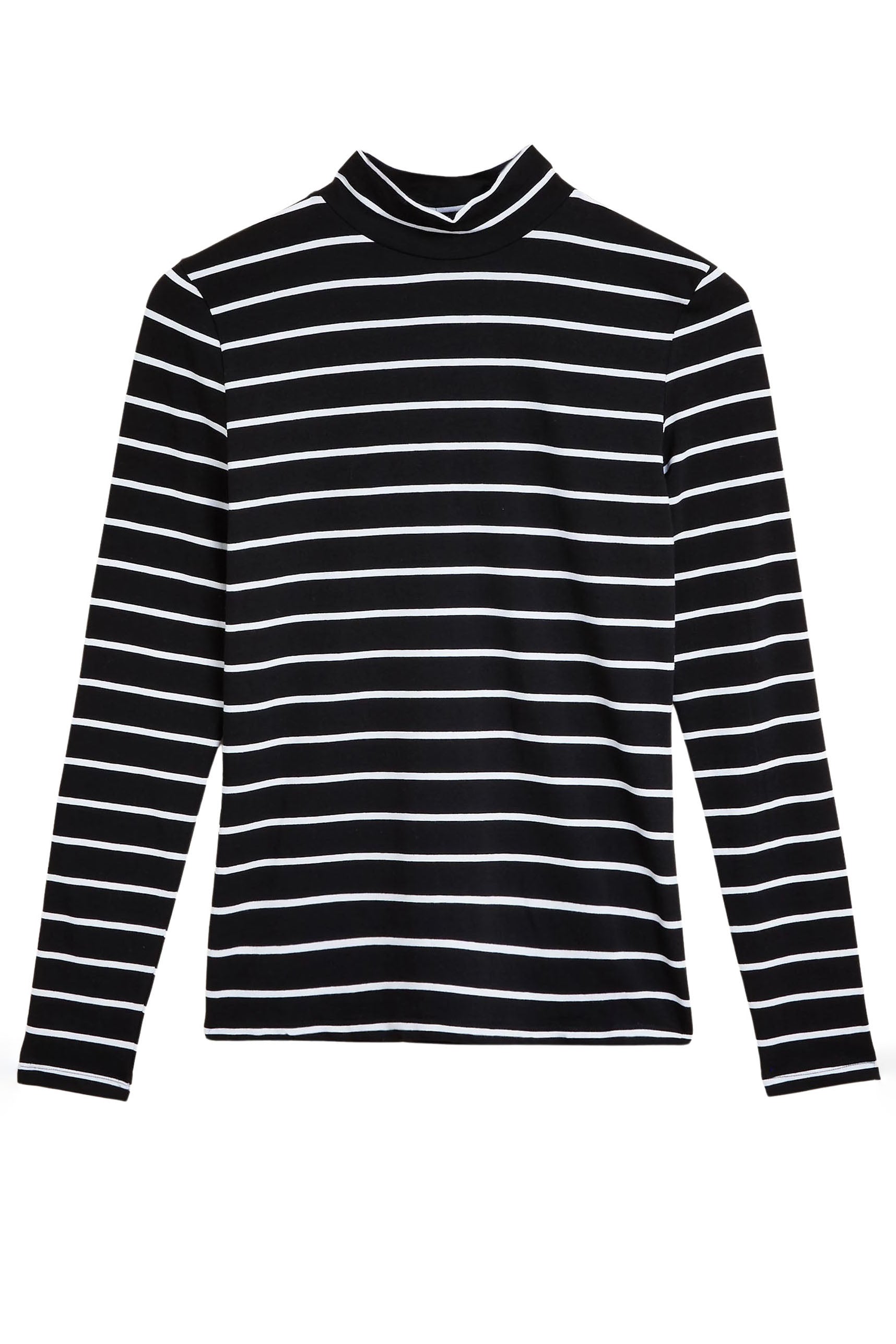 High Neck Striped Jersey Top – Secret Label