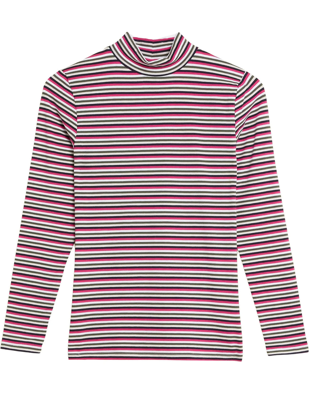 M&S High Neck Stripe Top