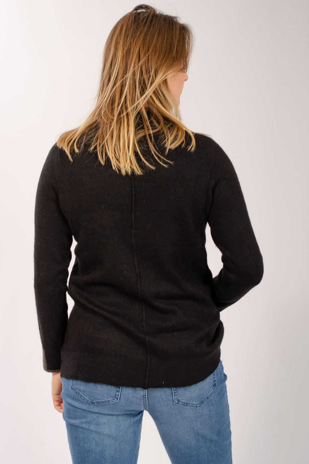 Funnel Neck Jumper Contrast Edging