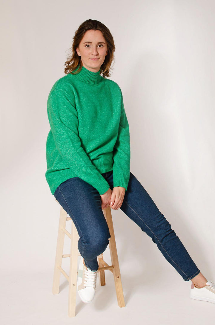 Soft Knit Long Funnel Neck Jumper