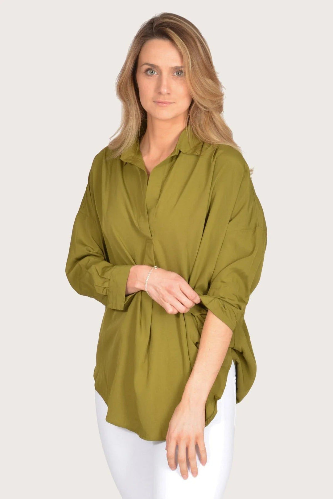 French Connection Popover Oversized Silky Shirt