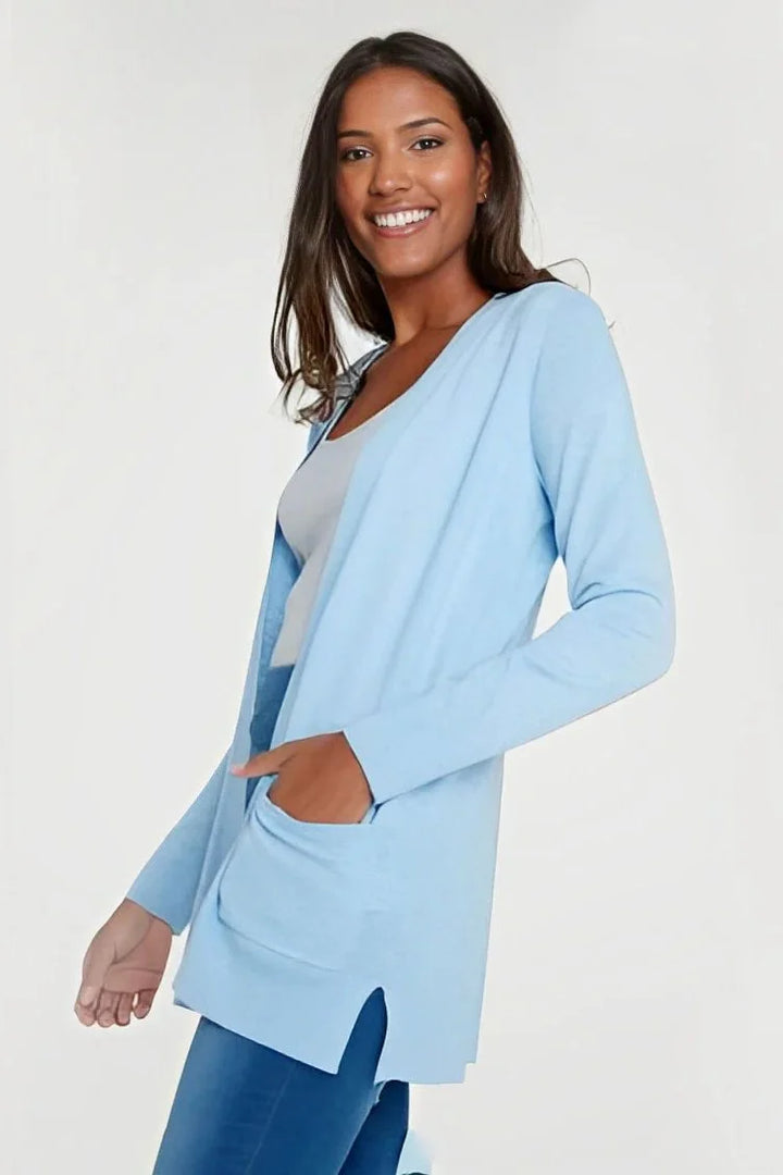 Secret Label Fine Knit Long Pocket Cardigan Pale Blue / 12