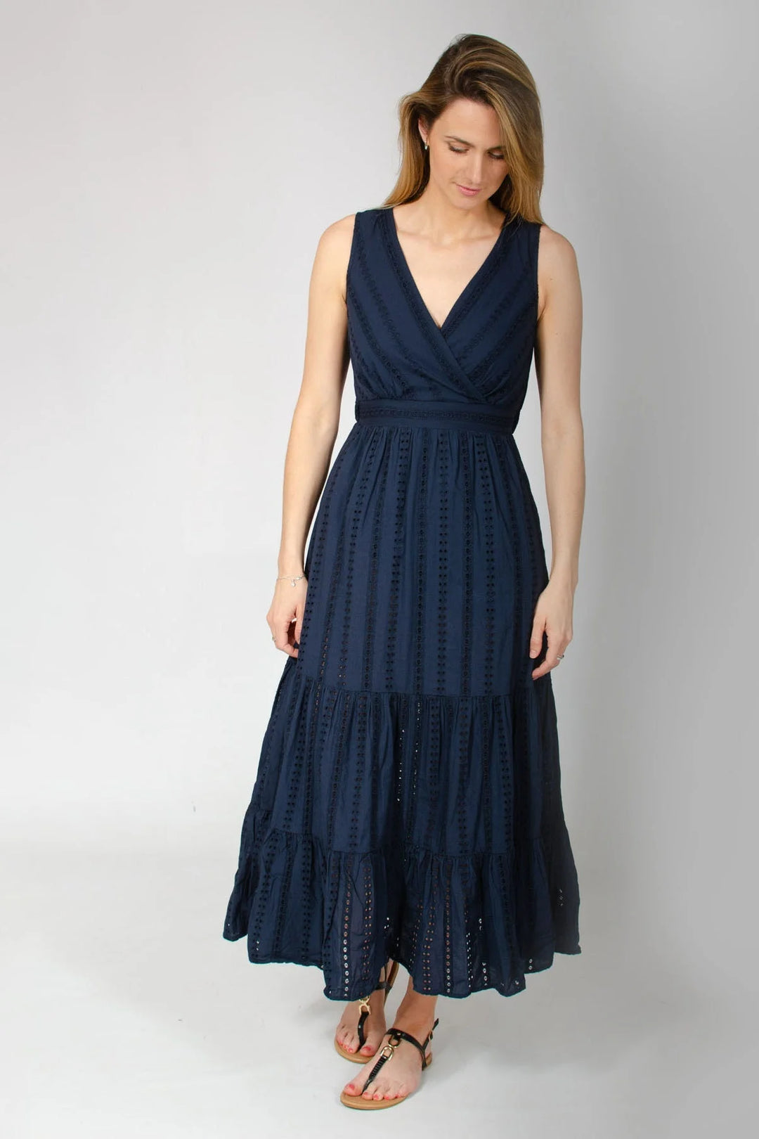 M&S Per Una Broderie Tiered Maxi Dress