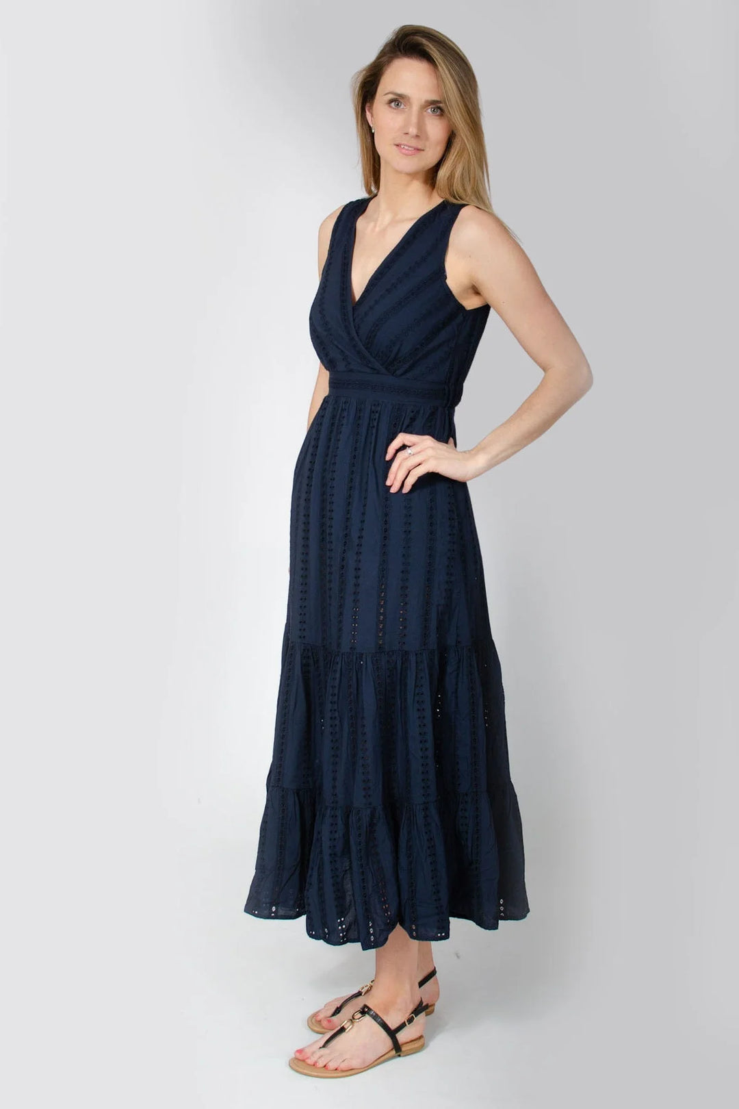 M&S Per Una Broderie Tiered Maxi Dress