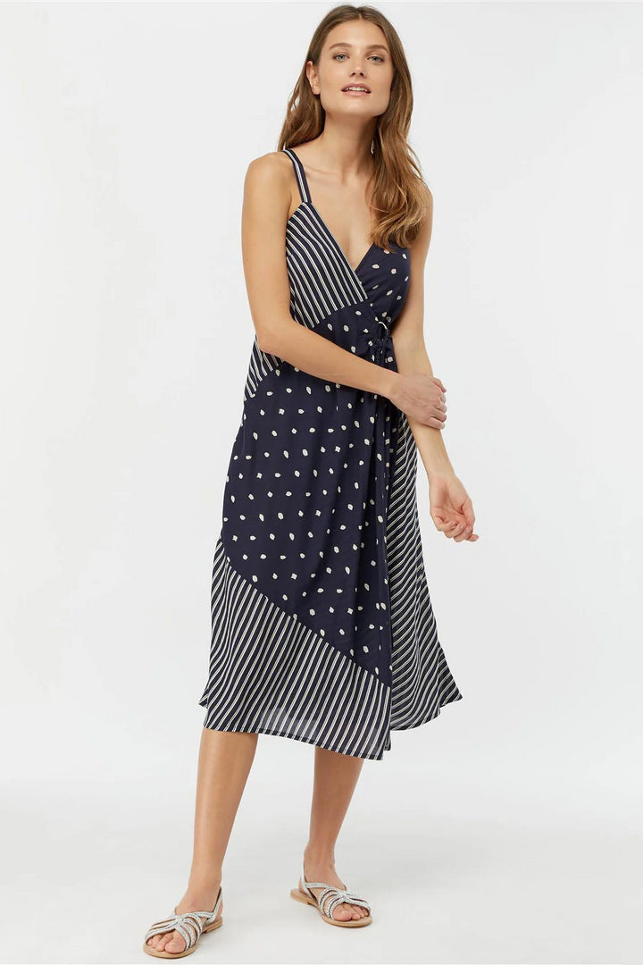 Spots Stripes Summer Wrap Dress