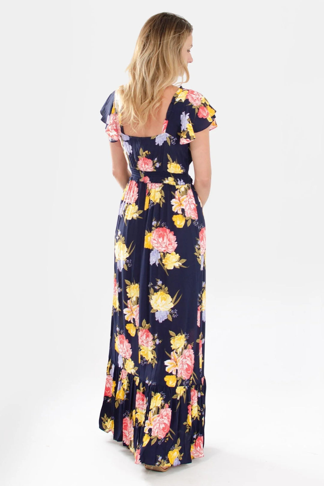 Dorothy Perkins Navy Floral V Neck Maxi Dress