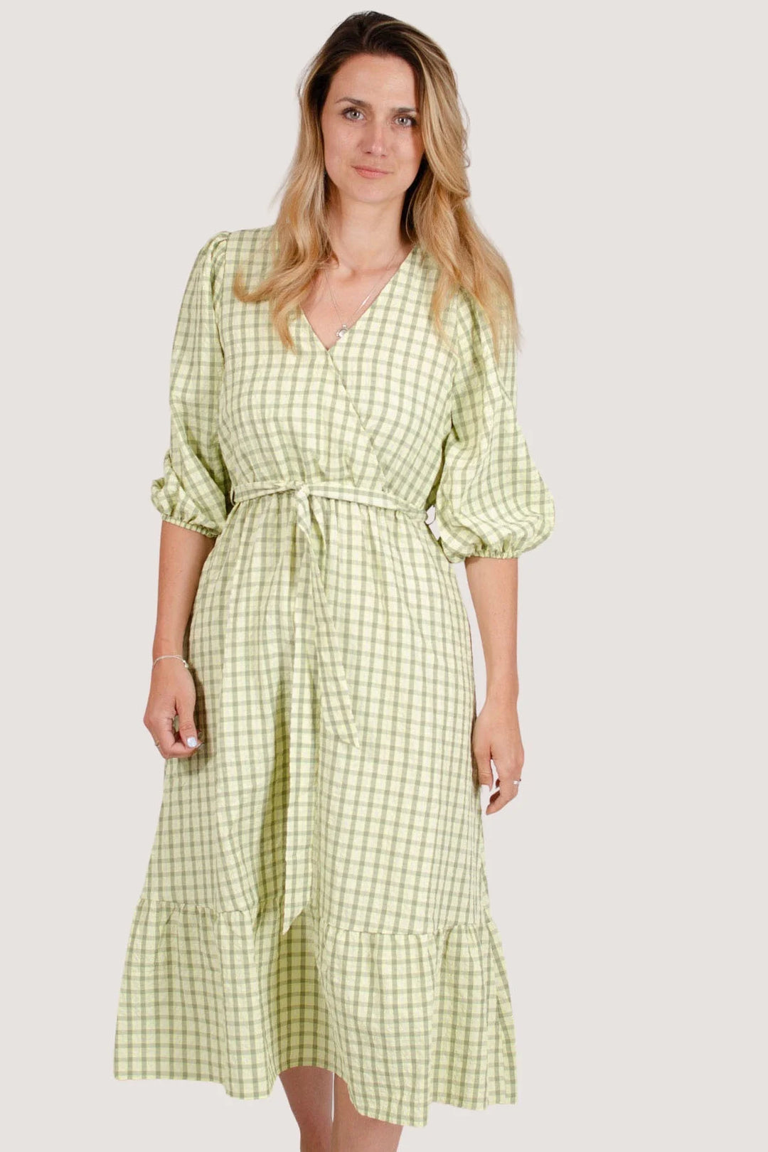 Dorothy Perkins Check V Neck Midi Dress