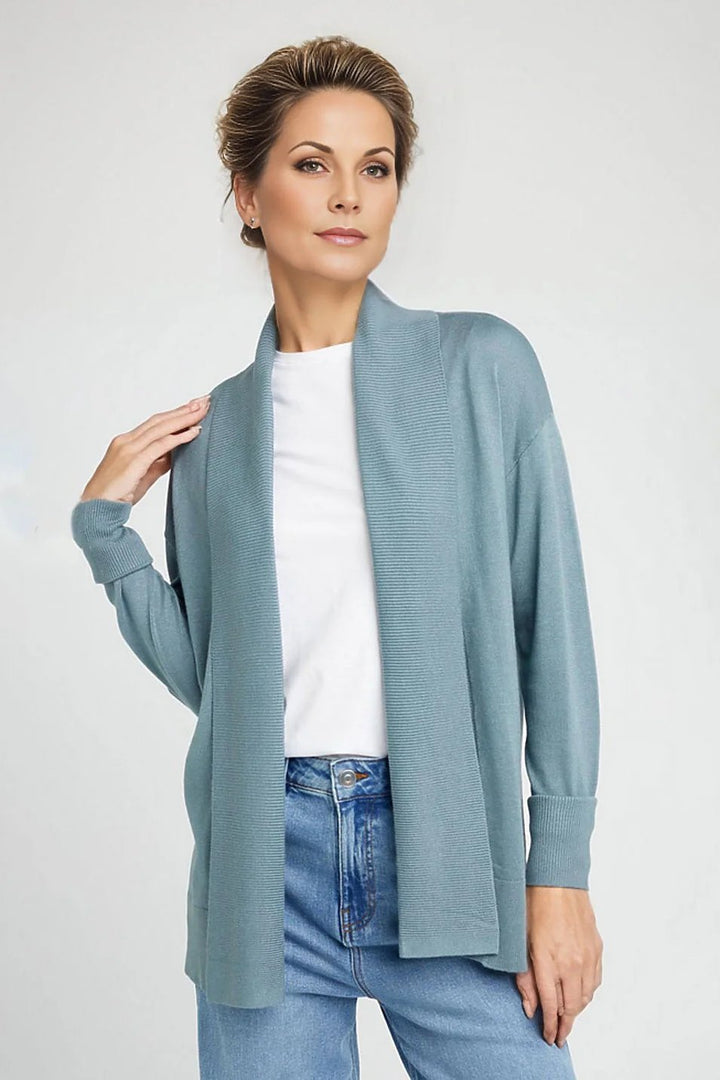 Fine Knit Edge to Edge Long Cardigan