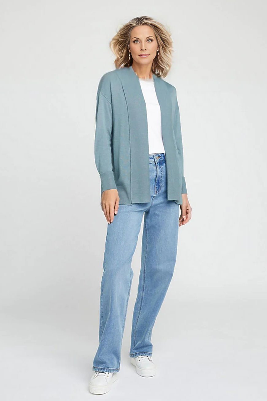 Fine Knit Edge to Edge Long Cardigan