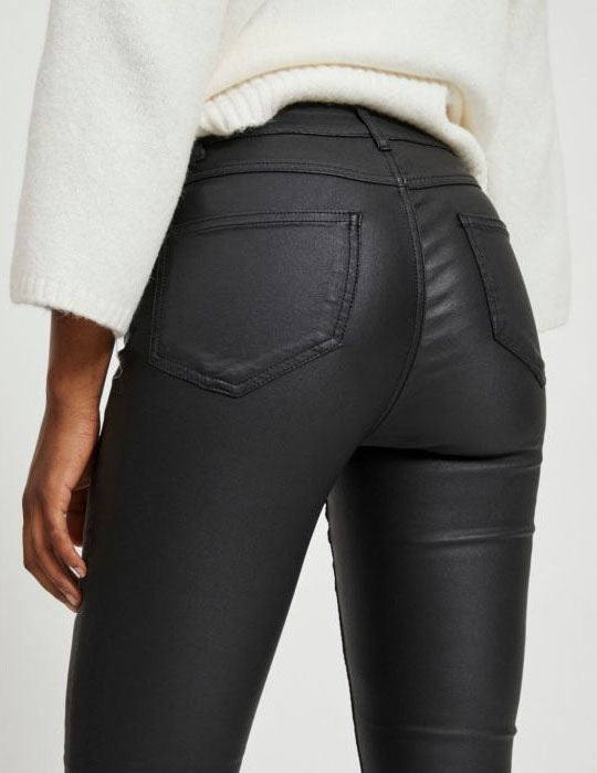 Leather Look Skinny Jeans