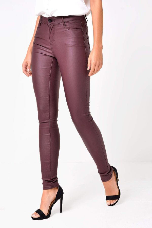 Leather Look Skinny Jeans