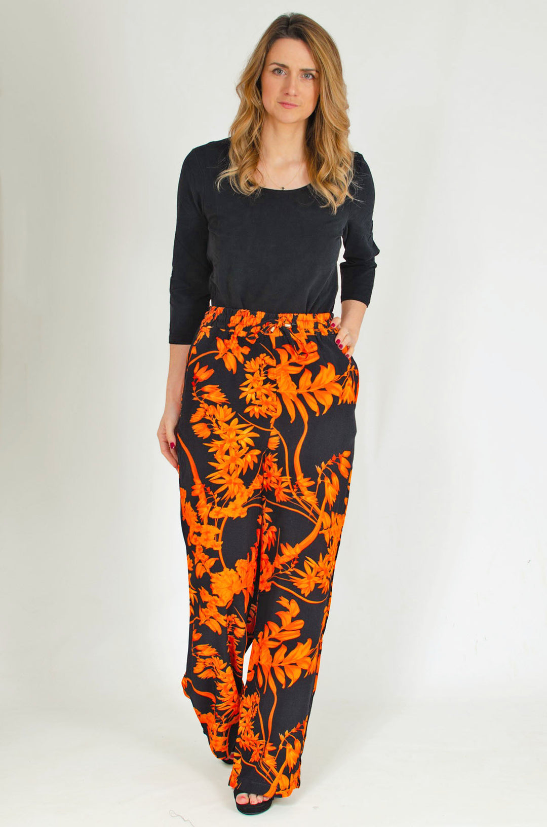 Floral Wide Leg Trousers