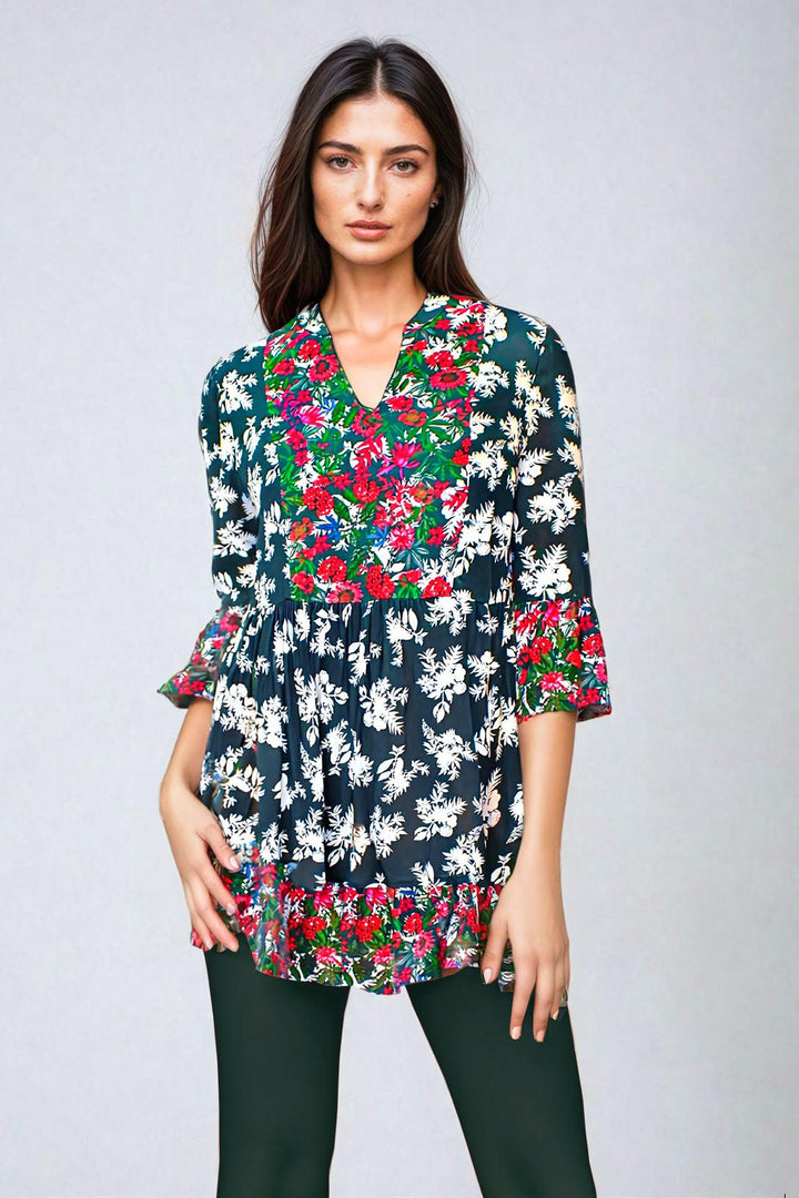 Floral Smock Tunic Top