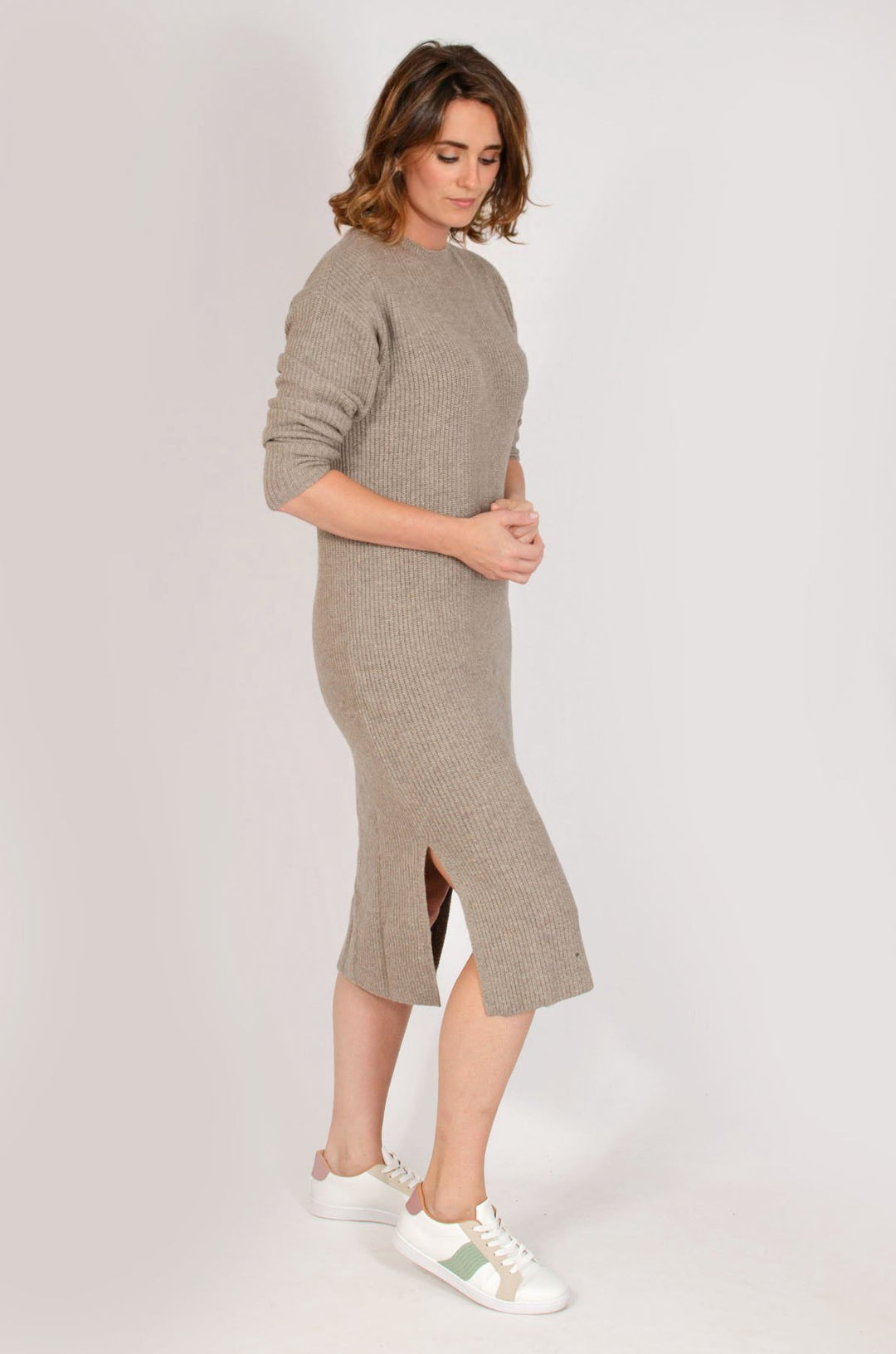 Ribbed Knit Midi Dress