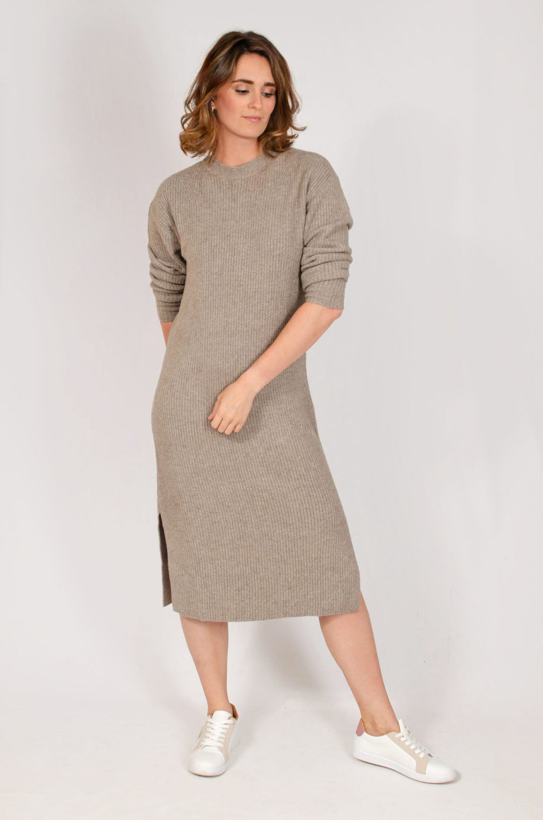 Ribbed Knit Midi Dress