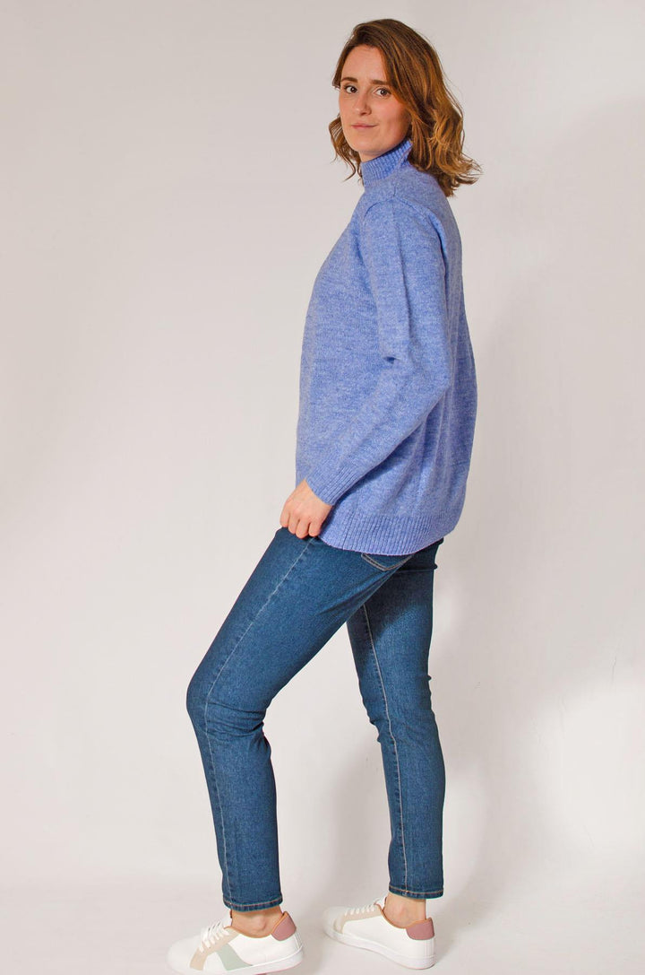 Soft Knit Long Funnel Neck Jumper