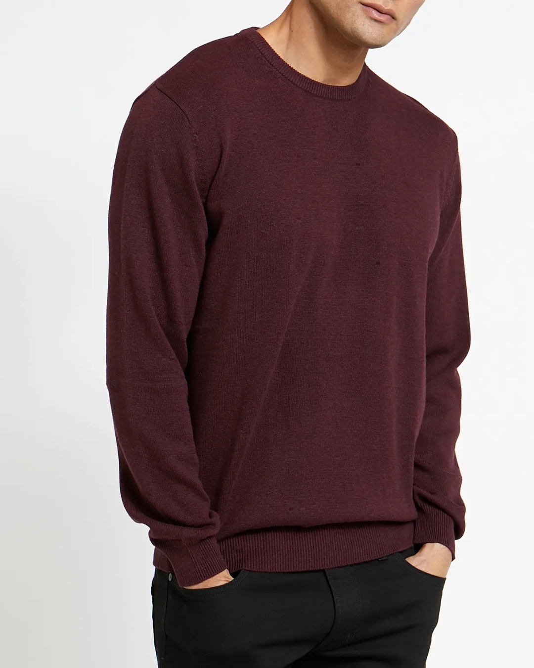 Crew Neck Fine Knit Cotton Jumper