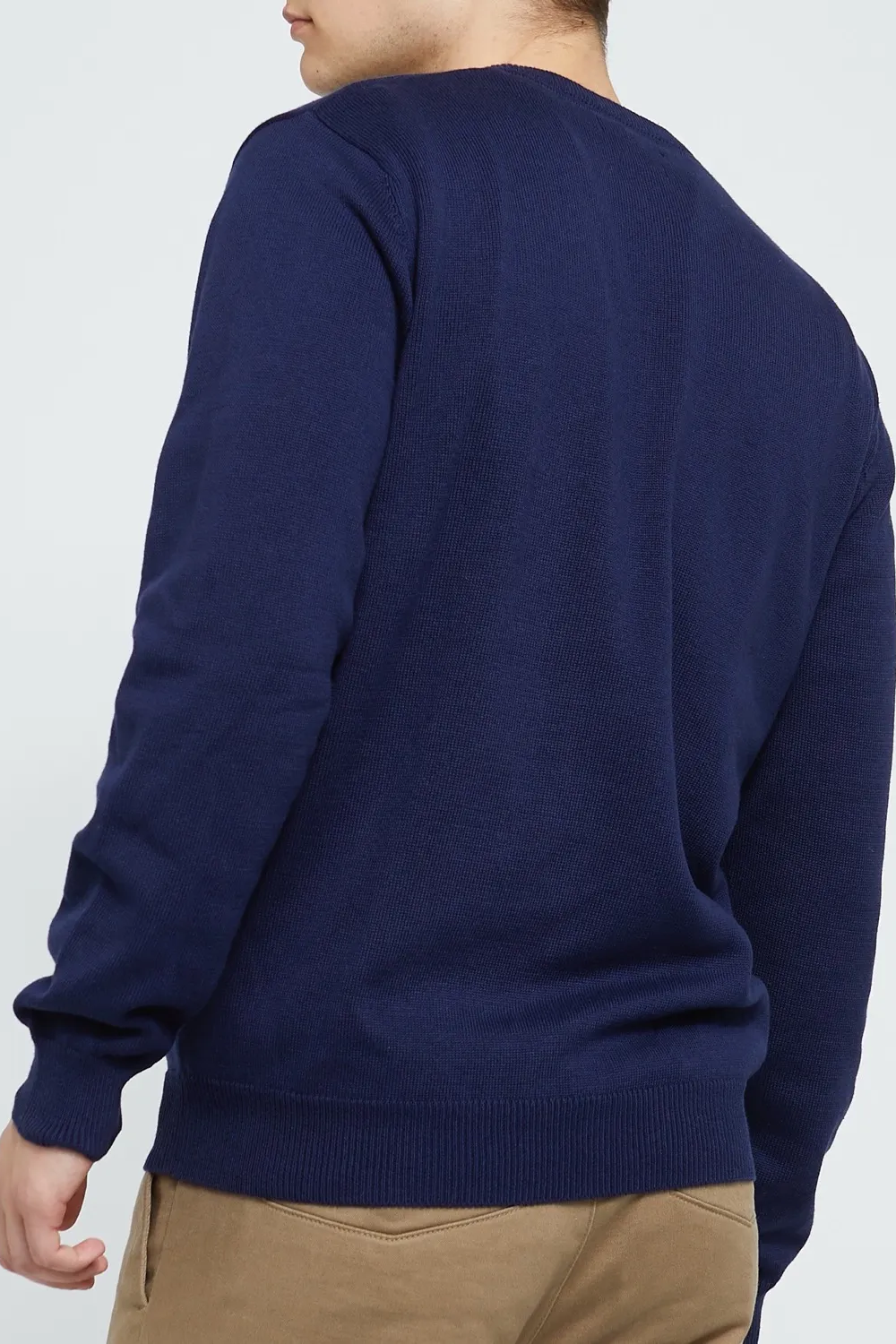 Crew Neck Fine Knit Cotton Jumper