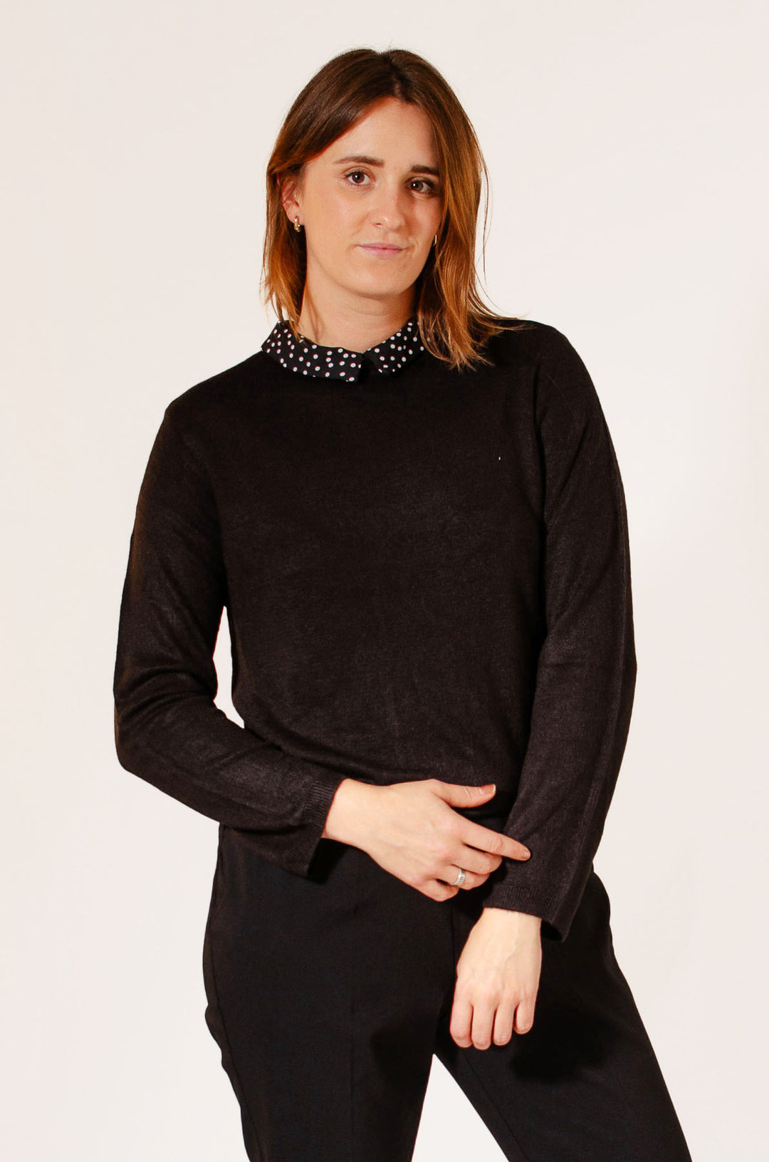 Spot Tie Neck Jumper