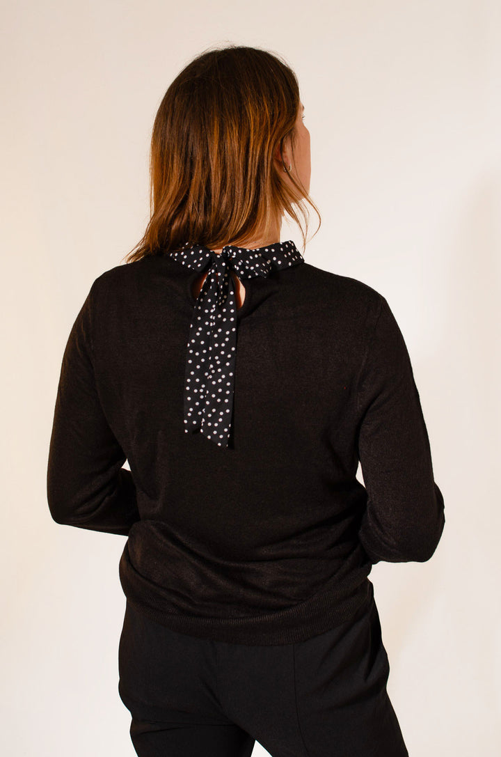 Spot Tie Neck Jumper