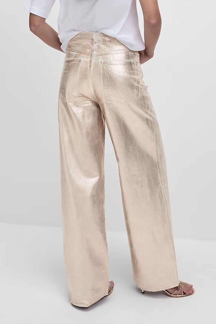 Metallic Wide Leg Jeans