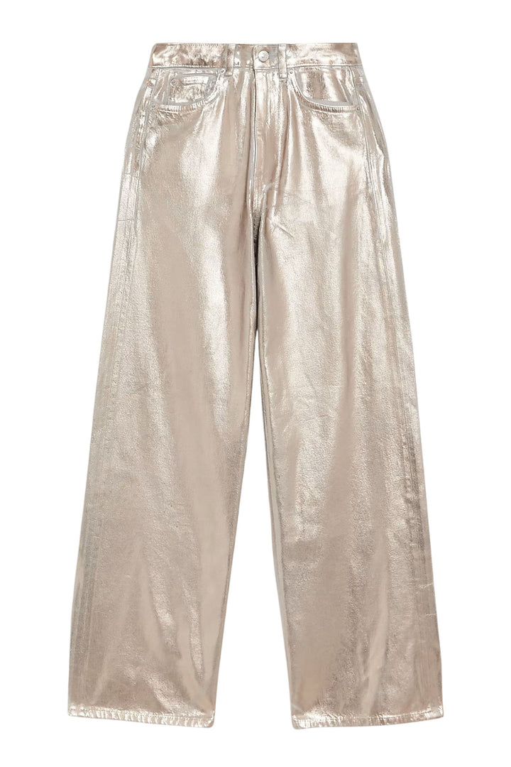 Metallic Wide Leg Jeans