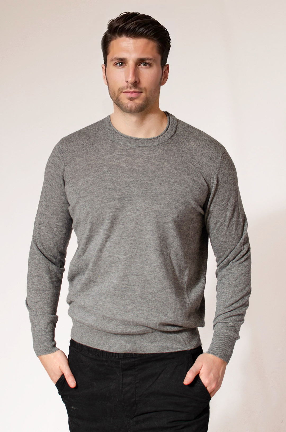 Italian Mens Lambswool Crew Neck Jumper