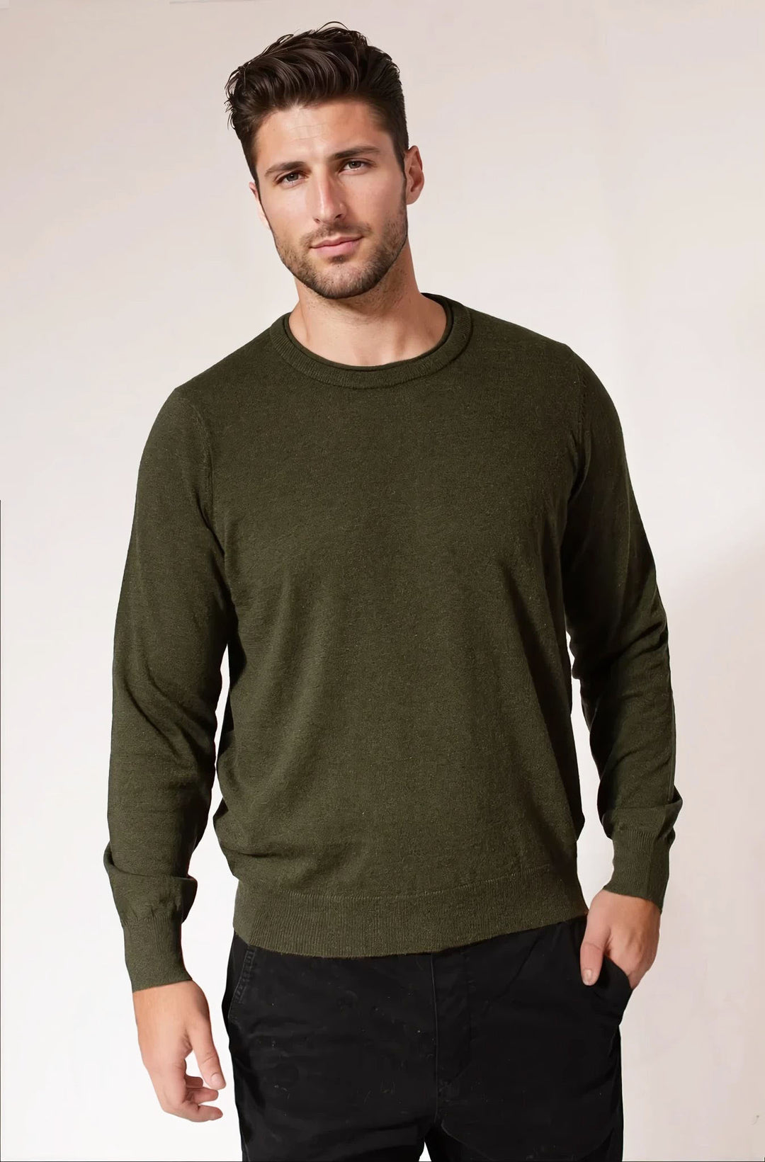 Italian Mens Lambswool Crew Neck Jumper