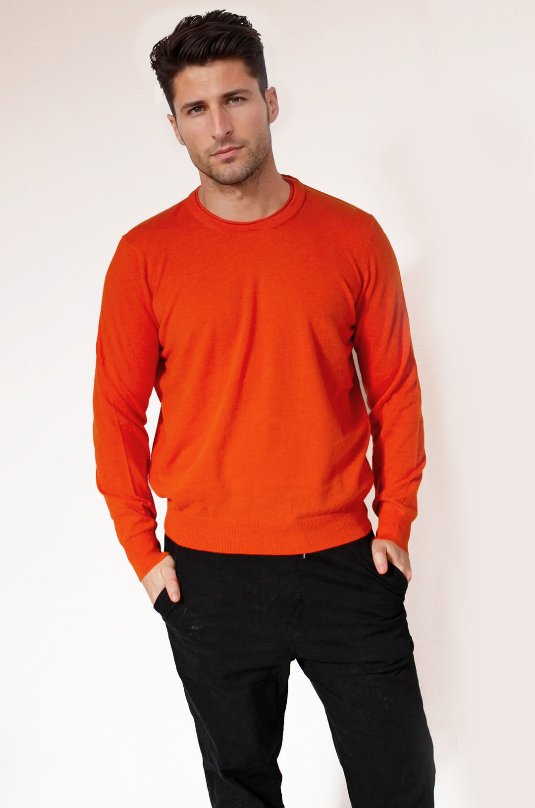 Italian Mens Lambswool Crew Neck Jumper