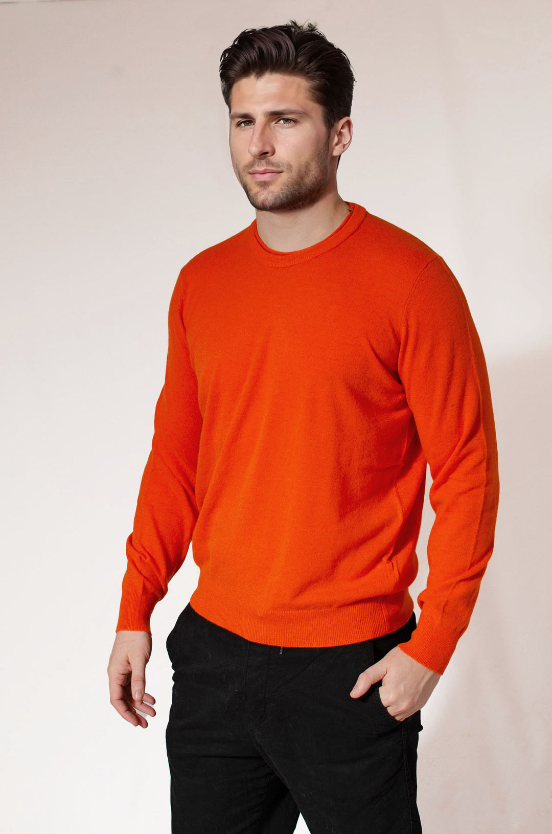 Italian Mens Lambswool Crew Neck Jumper