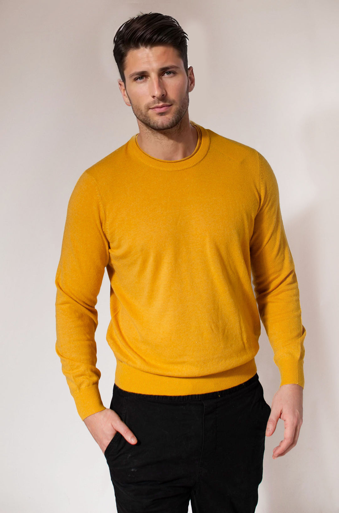 Italian Mens Lambswool Crew Neck Jumper